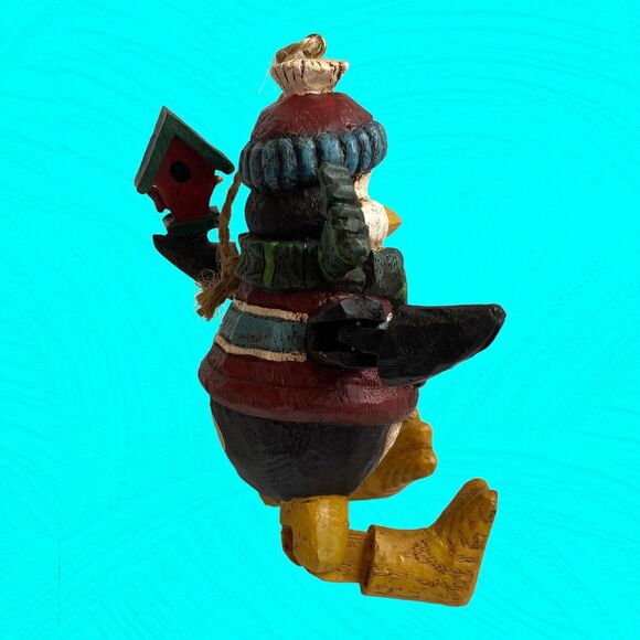 Anthropomorphic Penguin or Duck Christmas Ornament Jointed Arms, Legs Hat - Picture 3 of 6
